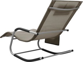 vidaXL Ξαπλώστρες 2 τεμ. Taupe/Γκρι από Textilene