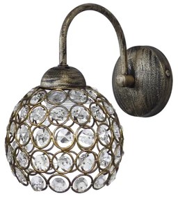 Φωτιστικό Τοίχου - Απλίκα Chris/AP Bronze 01-0266 Heronia Crystal, Metal
