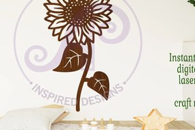 Intra απο ξύλο plywood 3mm-4mm πάχος – Επιγραφή τοίχου Sunflower Flower Δίασταση 40x30 cm INTRAFABR-104204990