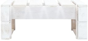 vidaXL Κάθισμα Κήπου από Παλέτες Λευκό Ξύλινο