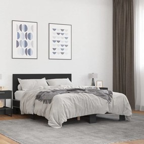 vidaXL Πλαίσιο Κρεβατιού Μαύρο 120x200 εκ. Επεξ. Ξύλο &amp; Μέταλλο
