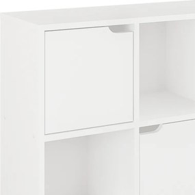 Βιβλιοθήκη Bookel pakoworld σε λευκή απόχρωση 88.5x27.5x89.3εκ