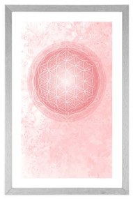 Αφίσα με παρπαστού Mandala σε απαλές αποχρώσεις - 20x30 silver