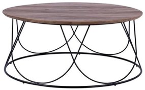 ΤΡΑΠΕΖΑΚΙ ΣΑΛΟΝΙΟΥ ZENA HM8690 MDF TOP ΜΕ ΜΕΤΑΛΛΙΚΟ ΜΑΥΡΟ ΣΚΕΛΕΤΟ Φ90Χ40Υ εκ.