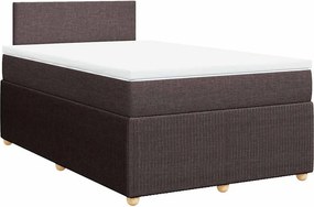 vidaXL Κρεβάτι Boxspring με Στρώμα Σκούρο Καφέ 120x190 εκ Υφασμάτινο