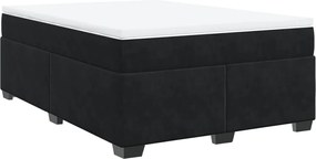 vidaXL Κρεβάτι Boxspring με Στρώμα Μαύρο 140x200 εκ. Βελούδινο