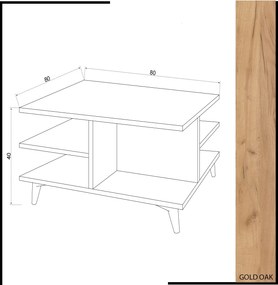 Coffee Table Skull Oak
White