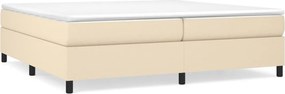 vidaXL Κρεβάτι Boxspring με Στρώμα Κρεμ 200x200 εκ. Υφασμάτινο
