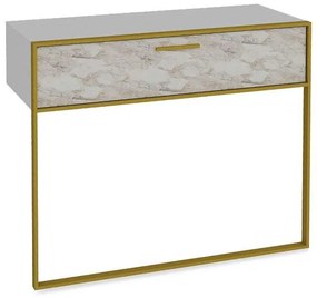 Κονσόλα Marble χρώμα λευκό μαρμάρου-χρυσό 90x38,5x77εκ