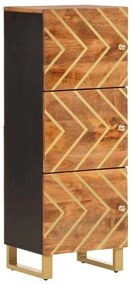 Ντουλάπι Καφέ/Μαύρο 40 x 33,5 x 110 εκ. από Μασίφ Ξύλο Μάνγκο - Καφέ