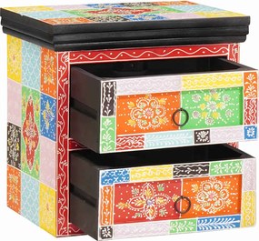 vidaXL Κομοδίνο με συρτάρι 2 pcs Πολύχρωμο 40 x 30 x 40 εκ