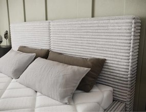 Επενδυμένο κρεβάτι Milora-Λευκό-160 x 200