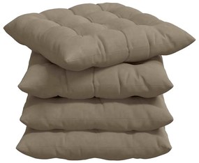 vidaXL Μαξιλάρια καθισμάτων 4 pcs Taupe 40 x 40 x 6 cm Μικροΐνες