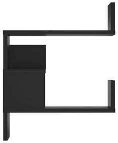 Γωνιακή Ραφιέρα Τοίχου Μαύρη 40 x 40 x 50 εκ. από Μοριοσανίδα - Μαύρο