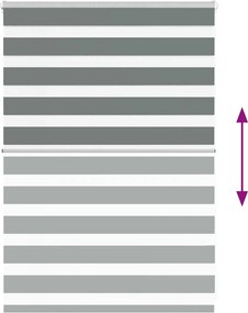 vidaXL Ζέβρα τυφλή Σκούρο Γκρι Πλάτος υφάσματος 90,9 εκ. Πολυεστέρας