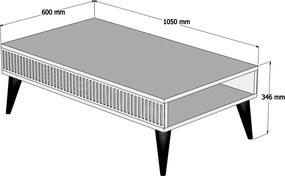 Τραπεζάκι Σαλονιού Καρυδί / Λευκό GAFLIE 105x60x34.6