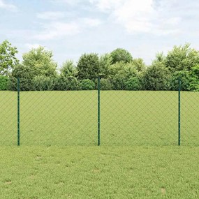 vidaXL Φράκτης Chain Link με 10 U Πόλους Πράσινος 1x10 μ Ατσάλι