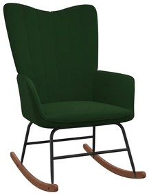 Κουνιστή Πολυθρόνα Σκούρο Πράσινο Βελούδινη