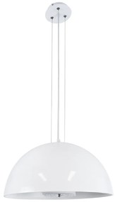 GloboStar® SERENIA WHITE 01152 Μοντέρνο Κρεμαστό Φωτιστικό Οροφής Μονόφωτο Λευκό Γύψινο Καμπάνα Φ40 x 19cm