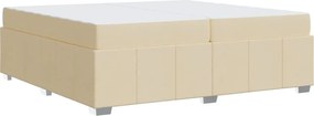 vidaXL Σκελετός Κρεβατιού με στρώμα Κρεμ 200 x 200 cm ύφασμα