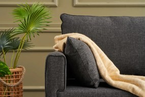 Τριθέσιος Καναπές Ανθρακί BELLA 81x208x85