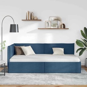 vidaXL Κρεβάτι Γωνίας Μπλε 90 x 200 cm ύφασμα
