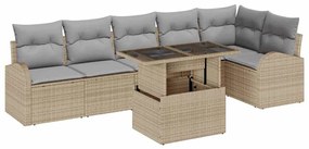 vidaXL Σετ Καναπέ Κήπου 7 pcs μπεζ και ανοιχτό γκρι 100 x 55 x 73 εκ