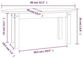 ΤΡΑΠΕΖΑΚΙ ΣΑΛΟΝΙΟΥ 80 X 40 X 35 ΕΚ. ΑΠΟ ΜΑΣΙΦ ΞΥΛΟ ΠΕΥΚΟΥ 822347