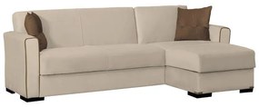 Γωνιακός Καναπές New Emily Fylliana Μπέζ - Καφέ 240x146x85 εκ. 240x146x85 εκ.