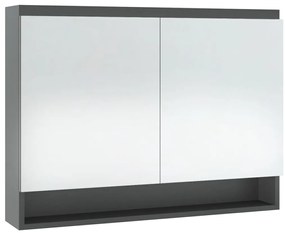 vidaXL Ντουλάπι Μπάνιου με Καθρέφτη 80x15x60 εκ. Γκρι από MDF