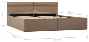 ΠΛΑΙΣΙΟ ΚΡΕΒΑΤΙΟΥ ΑΠΟΘ. ΧΩΡΟ/LED ΚΑΠΟΥΤΣΙΝΟ 180X200ΕΚ ΔΕΡΜΑΤΙΝΗ 285563