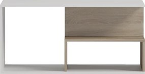 Τραπέζι σαλονιού Kelena pakoworld sonoma-λευκό 90x51x43εκ