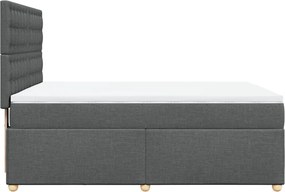 vidaXL Κρεβάτι Boxspring με Στρώμα Σκούρο Γκρι 140x200 εκ Υφασμάτινο