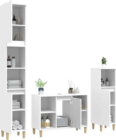 vidaXL Σετ Επίπλων Μπάνιου 3 Τεμαχίων Λευκό από Επεξεργασμένο Ξύλο