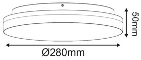 ΛΕΥΚΟ ΣΤΡΟΓΓΥΛΟ Φ/Σ LED 24W 2400Lm CCT(3000/4000/6500K) Φ280mm 120° 230V IP54 Ra80