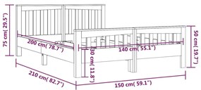 ΠΛΑΙΣΙΟ ΚΡΕΒΑΤΙΟΥ 140 X 200 ΕΚ. ΑΠΟ ΜΑΣΙΦ ΞΥΛΟ TEAK 326269