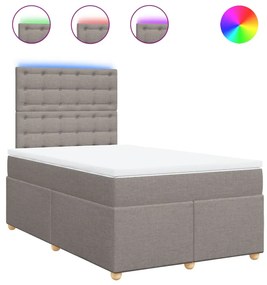 vidaXL Κρεβάτι Boxspring με Στρώμα Taupe 120x200 εκ. Υφασμάτινο