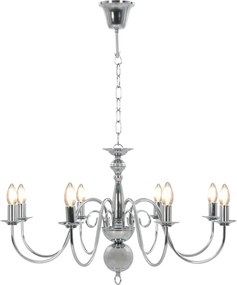 vidaXL Πολυέλαιος Ασημί 8 x E14 Λαμπτήρες