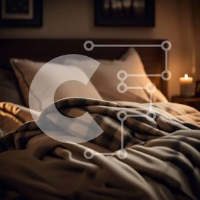 Intra Συλλεκτικό Ξύλινο Παζλ Plywood  4mm - Χαλαρωτικό υπνοδωμάτιο με αναμμένο κερί στο κομοδίνο Σε Ξύλινο Κουτί - Διαστάσεις Puzzle: 10x10 cm – 25 κομμάτια