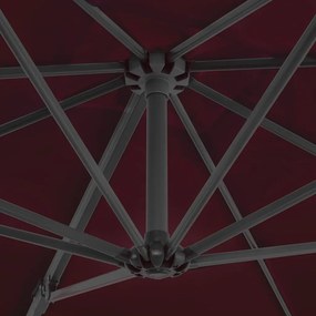 Ομπρέλα Κρεμαστή Μπορντό 250 x 250 εκ. με Ιστό Αλουμινίου - Κόκκινο