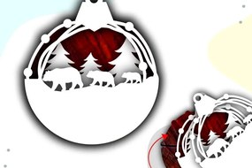 Σετ των 3 Intra απο ξύλο plywood 3mm-4mm πάχος Τρισδιάστατα χριστουγεννιάτικα στολίδια με στρώματα αρκούδας Δίασταση 8x8 cm INTRAFABR-39072640