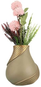 Βάζο 697ELD1227 Φ19,5x20cm Beige-Gold Aberto Design Ceramic