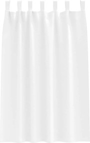 vidaXL Κουρτίνες Μαύρης Ύφανσης με Δαχτυλίδια 2 pcs Καθαρό Λευκό