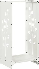 vidaXL Ράφι Καυσόξυλων Λευκό 40x30x80 εκ. Χάλυβας ψυχρής έλασης