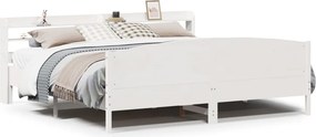 vidaXL Σκελετός Κρεβ. Χωρίς Στρώμα Λευκό 180x200 εκ Μασίφ Πεύκο