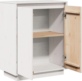 vidaXL Ντουλάπι Λευκό 60 x 34 x 75 εκ. από Μασίφ Ξύλο Πεύκου