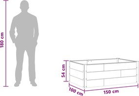vidaXL Υπερυψωμένη Ζαρντινιέρα Καφέ 150 x 100 x 54 cm
