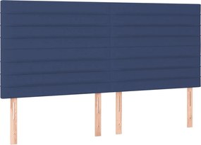 vidaXL Κρεβάτι Boxspring με Στρώμα Μπλε 180x200 εκ. Υφασμάτινο
