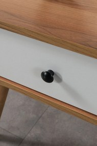 Κομοδίνο Καρυδί / Λευκό ROZOR 55x55x30