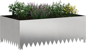 vidaXL Περίγραμμα γκαζόν 100 x 60 x 35 cm Ατσάλι Ασημί